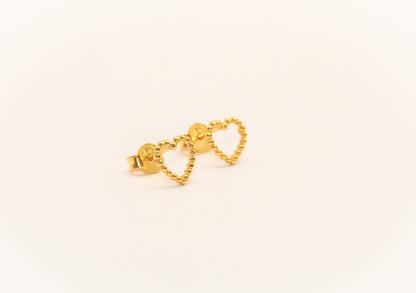 21K Gold Heart Kids Earrings