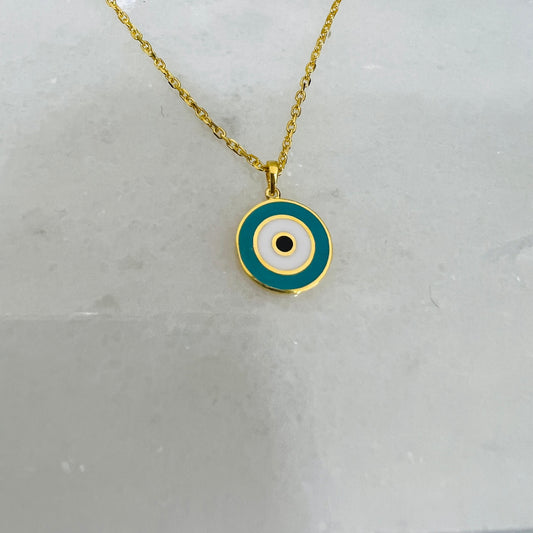 21k Gold Evil Eye Necklace