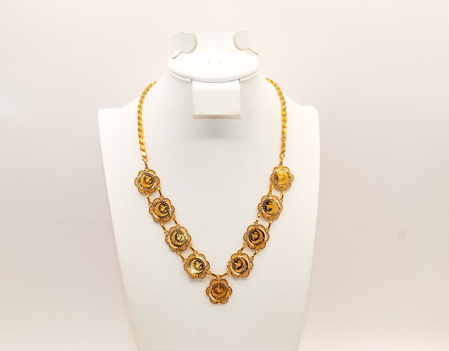 21k Gold Turkish Coin Necklace