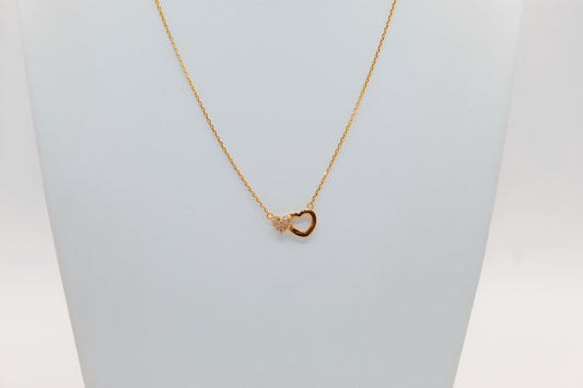 21K Gold Two Heart Necklace