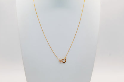 21K Gold Two Heart Necklace