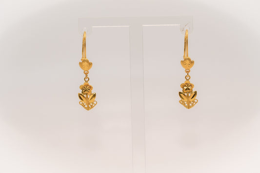 21k Gold Rose Earrings