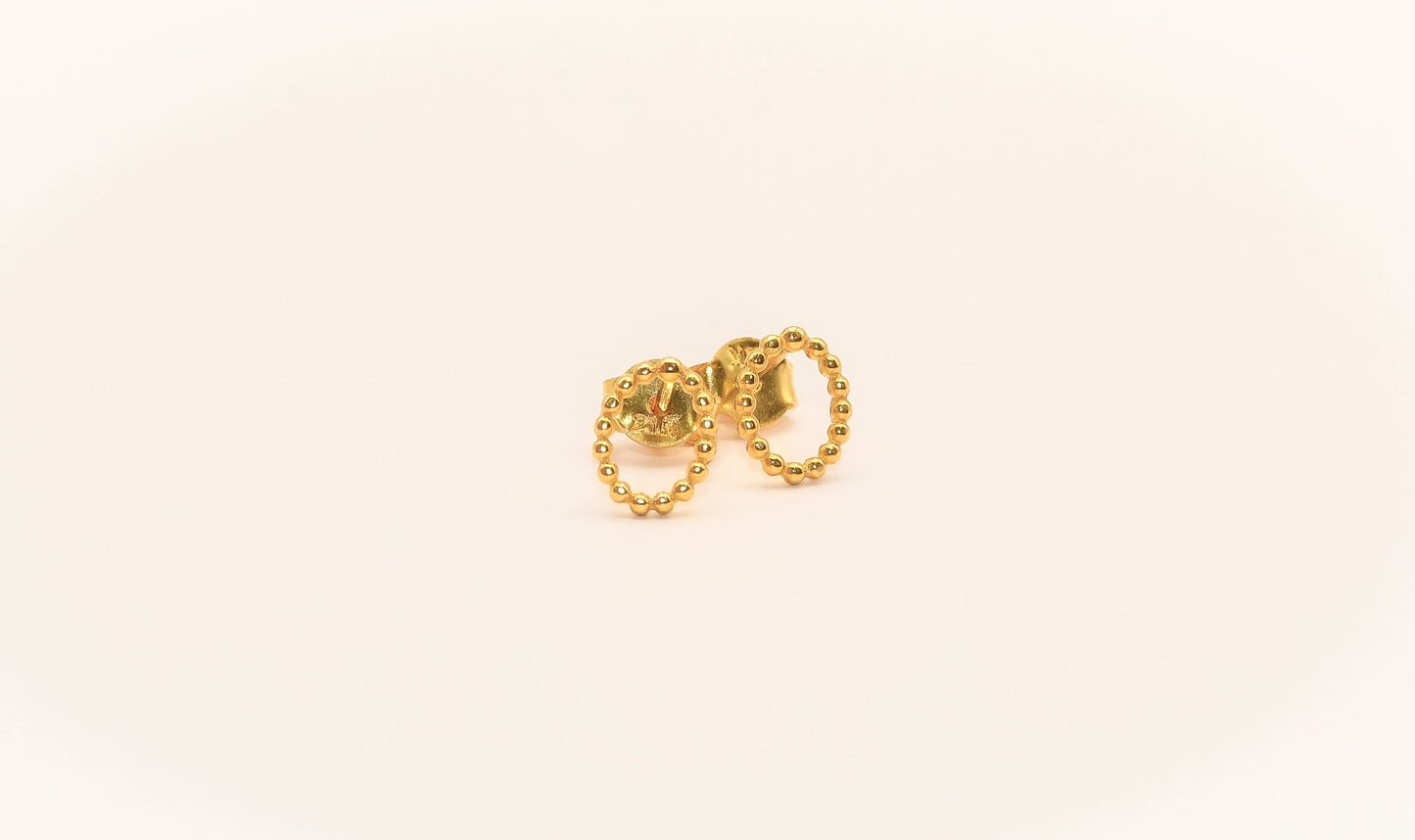 21K Gold Oval Kids Earrings