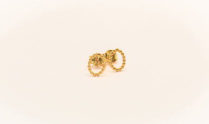 21K Gold Oval Kids Earrings