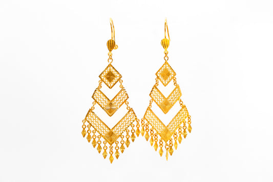21K Gold Dangle Earrings