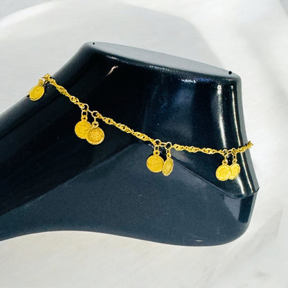 21k Gold Coin Anklet