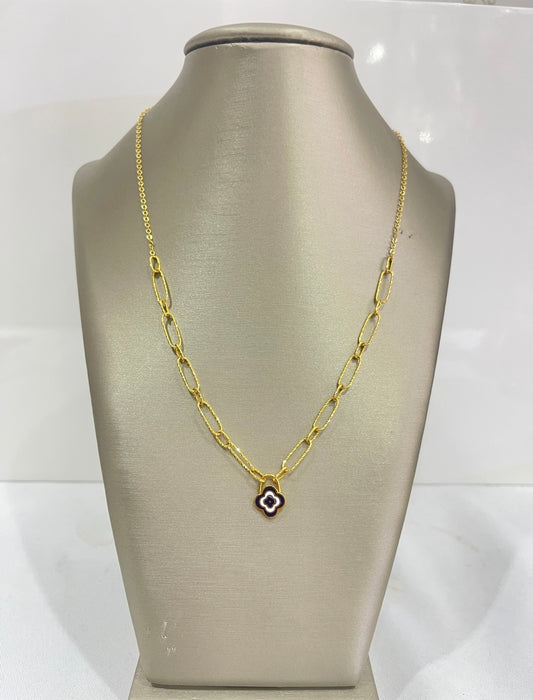 21K Gold Clip Necklace