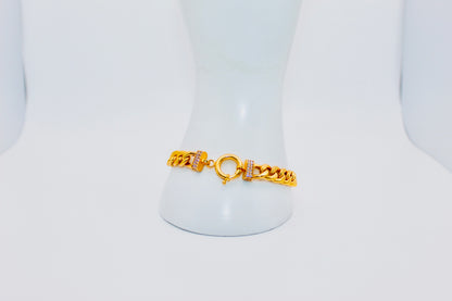 21k Gold Cuban Link Bracelet