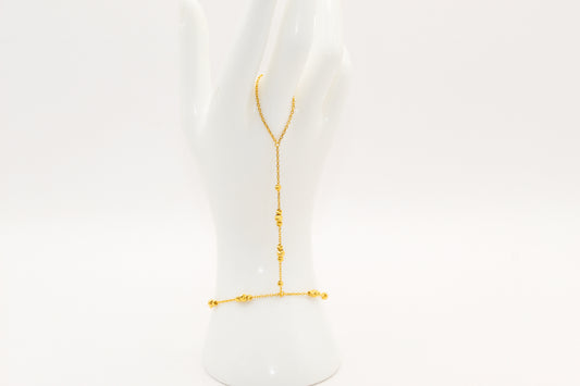 21K Gold Beaded Hand Bracelet