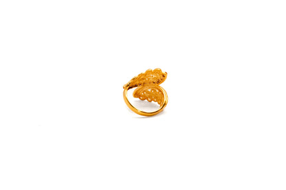 21K Gold Leaf Ring