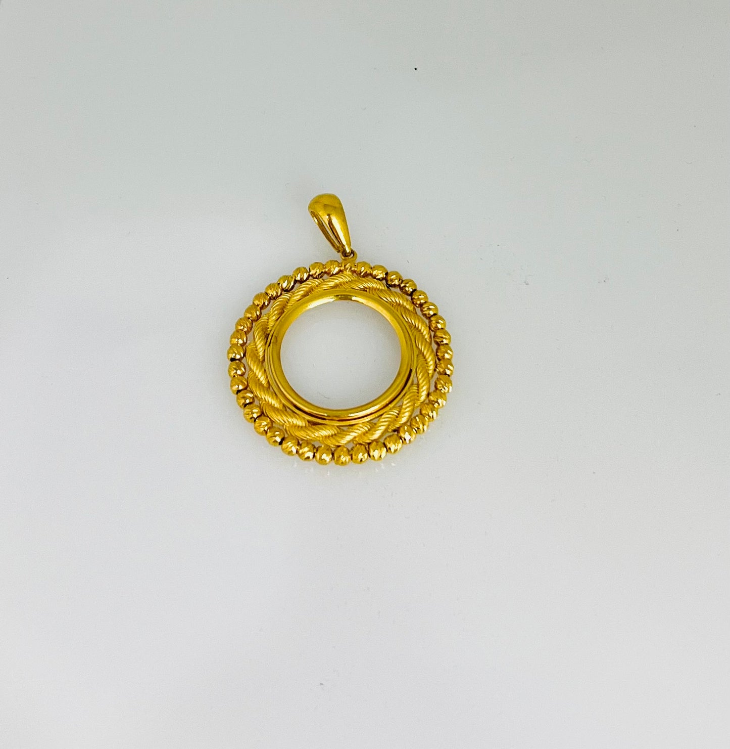 21k Gold Coin Frame Pendant