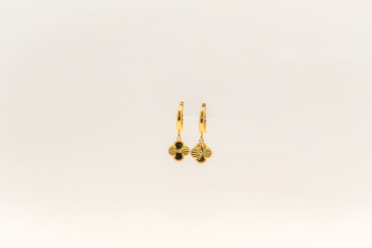 21K Gold Mini Clover Earrings
