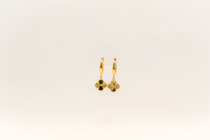 21K Gold Mini Clover Earrings