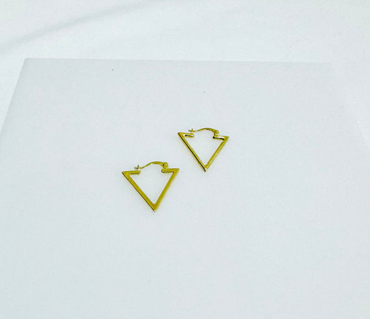 14k Gold Triangle Earrings