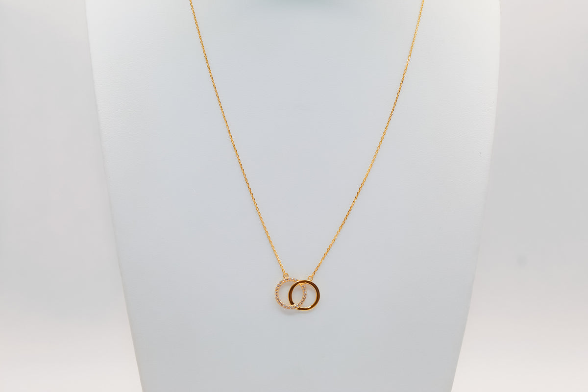 21K Gold Double Circle Necklace