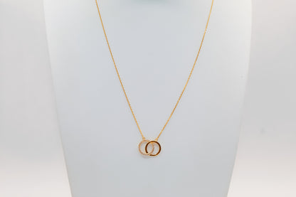 21K Gold Double Circle Necklace