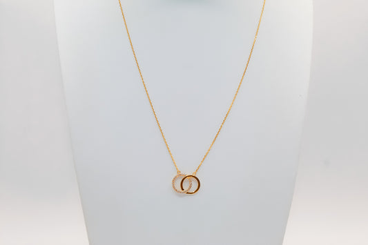 21K Gold Double Circle Necklace