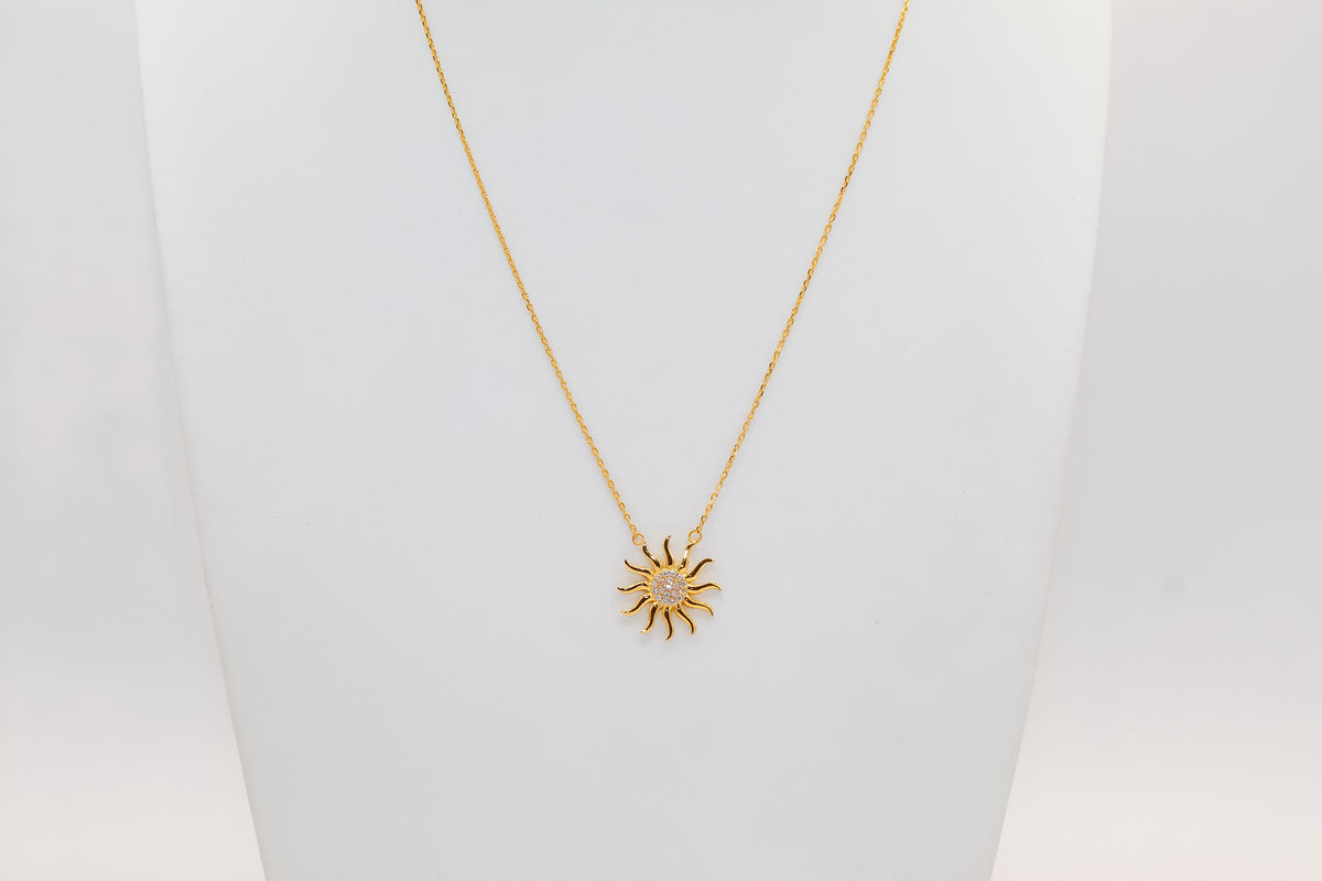 21K Gold Sun Burst Necklace