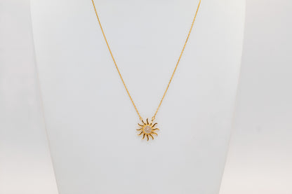 21K Gold Sun Burst Necklace