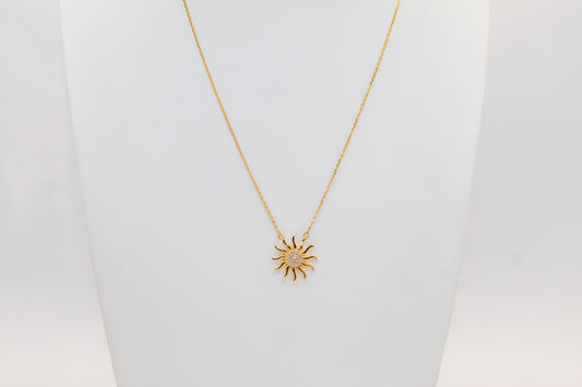 21K Gold Sun Burst Necklace