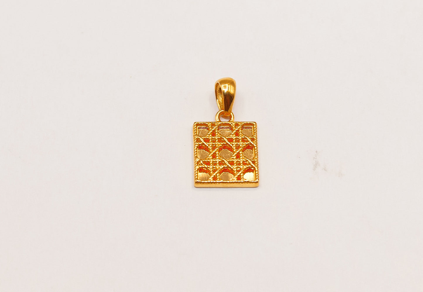 21K Gold Square Pendant