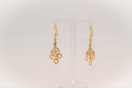 21k Gold Heart Earrings