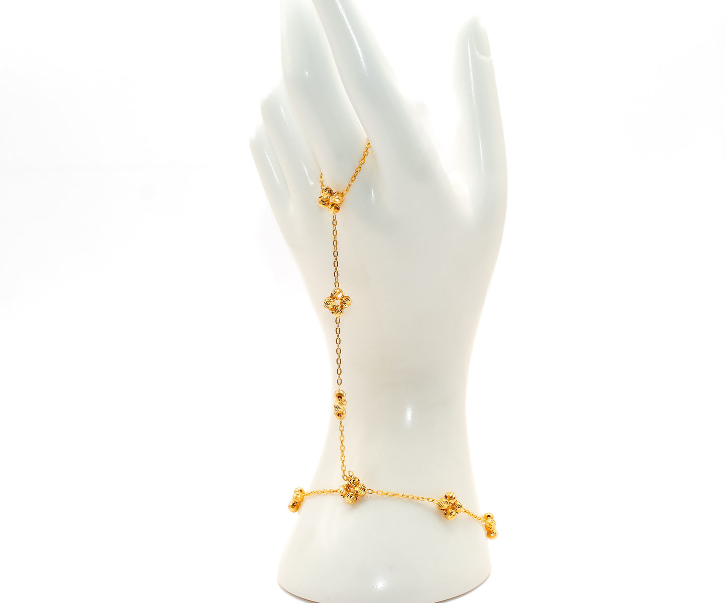 21K Gold Bead Knot Hand Bracelet