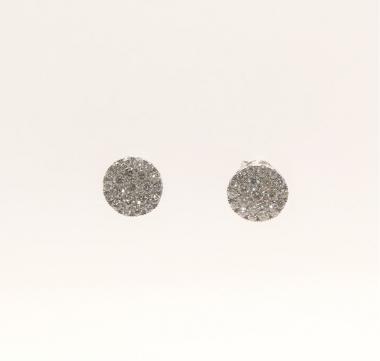 10K White Gold Diamond Stud Earrings