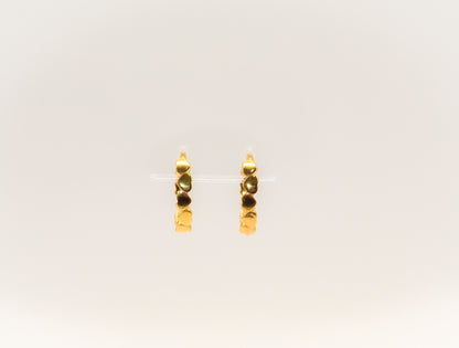 21K Gold Kids Mini Heart Huggies Earrings