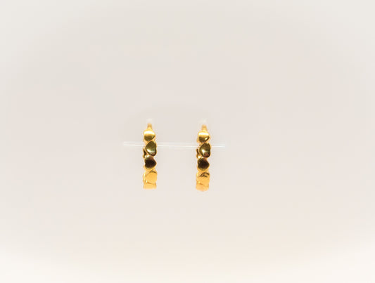 21K Gold Kids Mini Heart Huggies Earrings