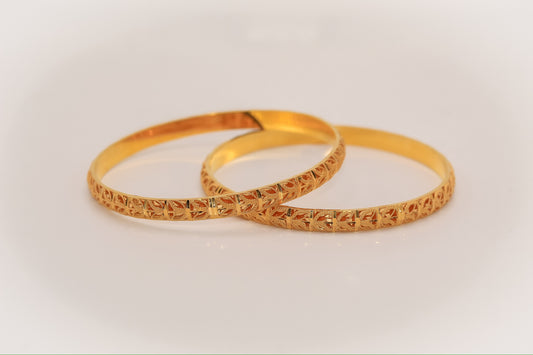 21k Gold Leaf motif Bangles