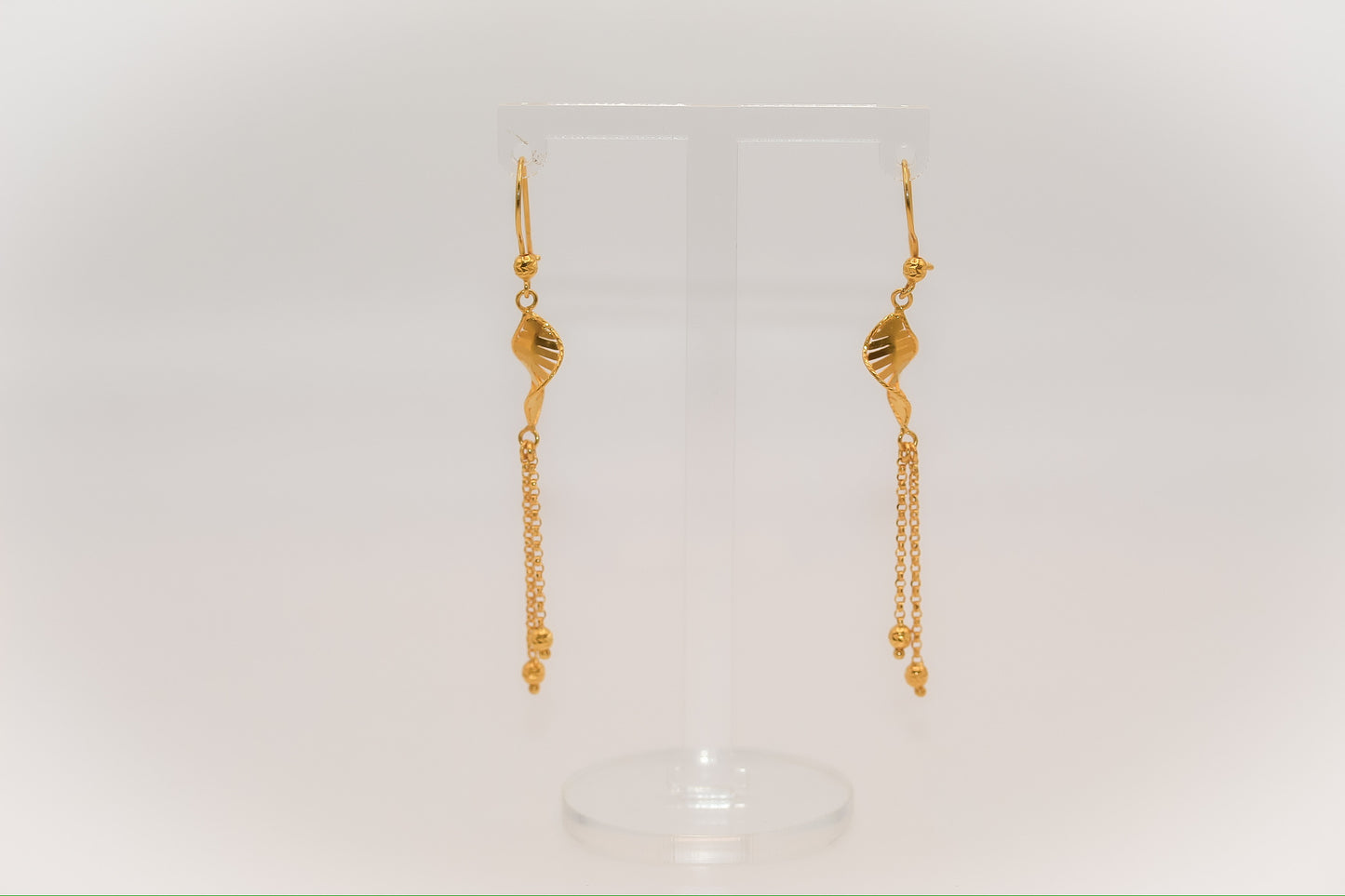 21k Gold Twist Chain Earrings