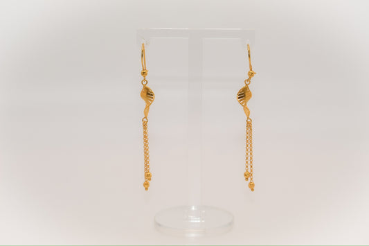 21k Gold Twist Chain Earrings