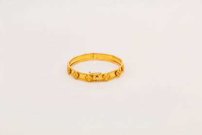 21K Gold Flower Bangle Bracelet
