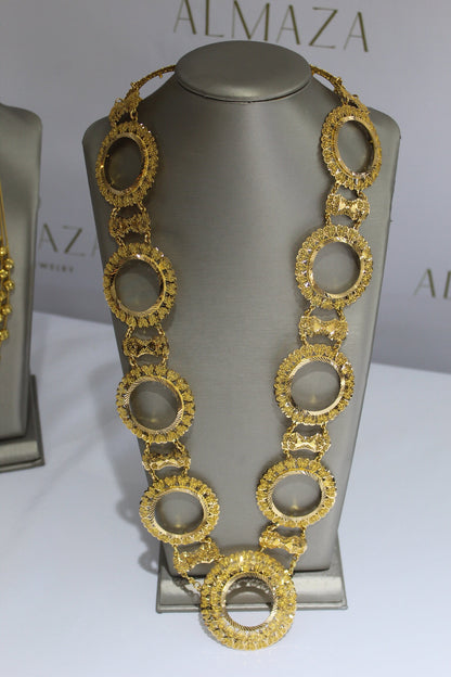 21K Gold Khamasiah 11 Coin Kladah Necklace