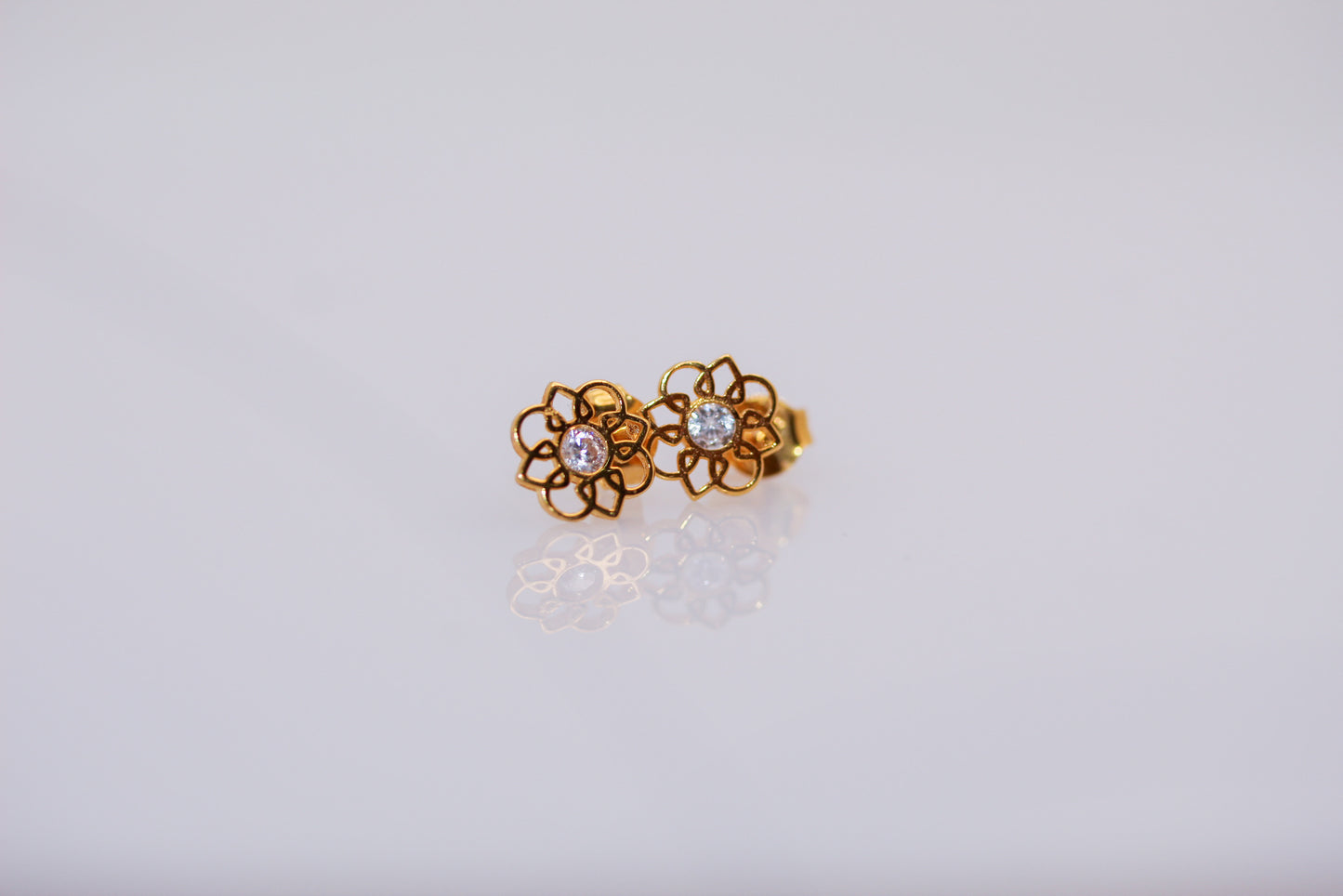 21k Gold Flower Earrings