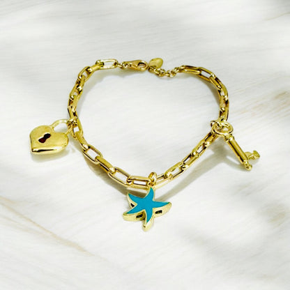 18K Gold Charm Bracelet