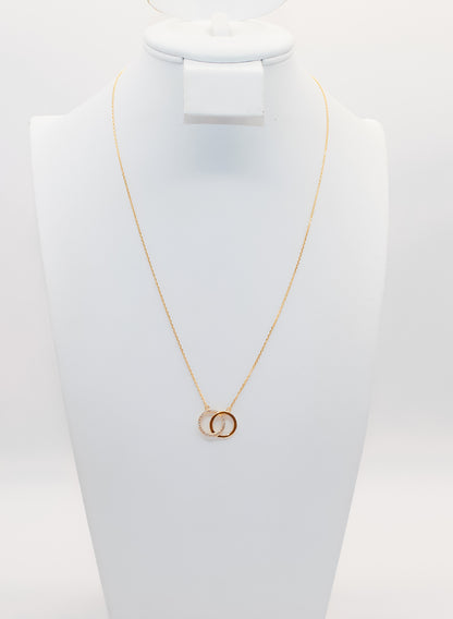 21K Gold Double Circle Necklace