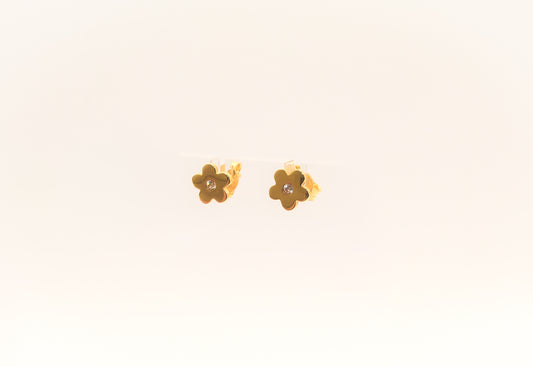 21K Gold Mini Flower Kids Stud Earrings