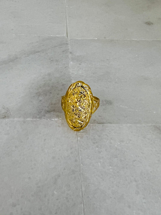 21K Gold Almond Ring