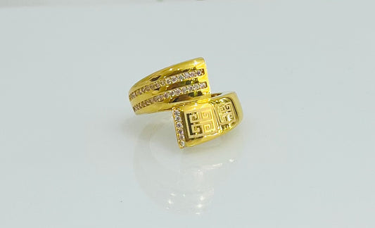 21k Gold Greek Key Ring