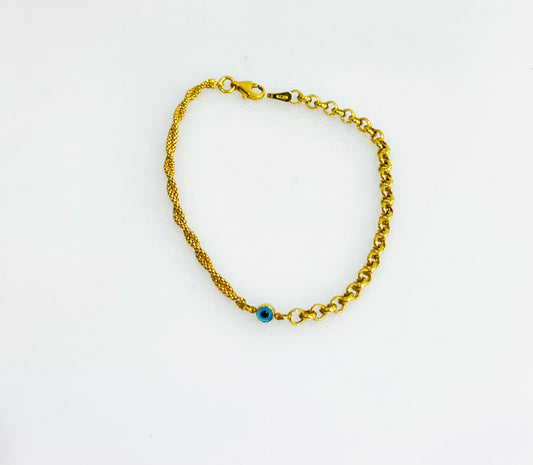 21k Gold Evil Eye Bracelet