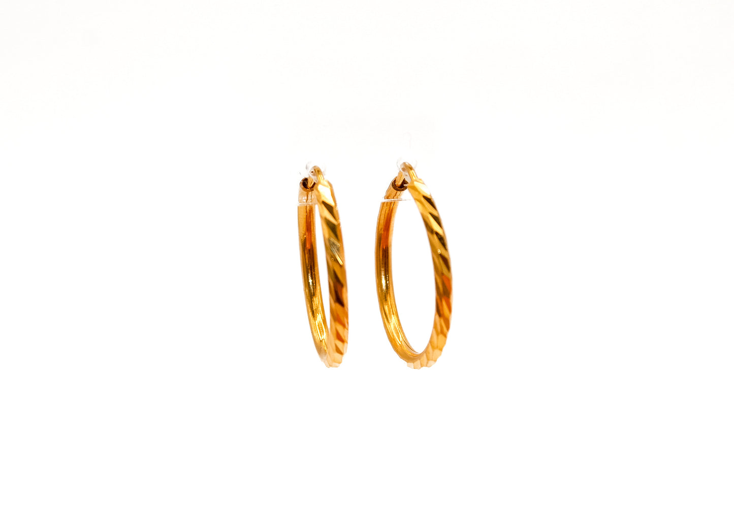 21K Gold Small Hoop Earrings
