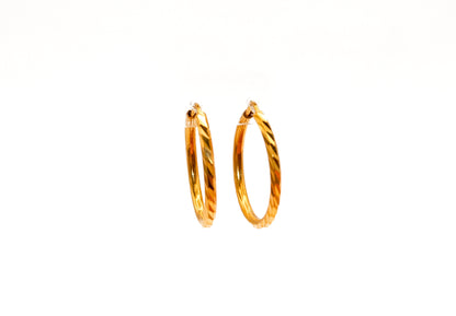 21K Gold Small Hoop Earrings