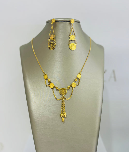 21K Gold Simple Coin Set