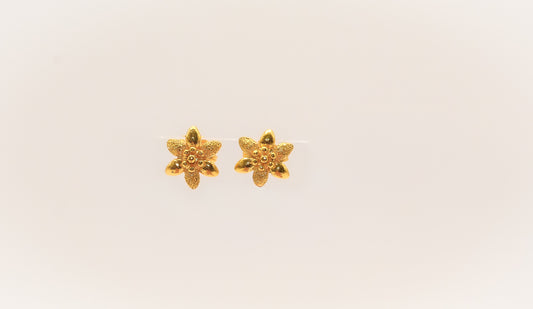 21K Gold Kids Mini Flower Post Earrings