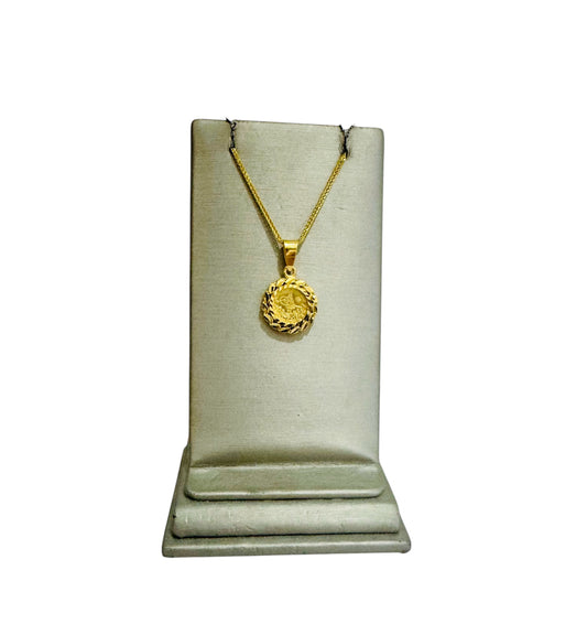 21k Gold Mini Coin Pendant