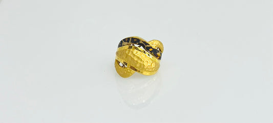 21k Gold leopard Enamel Ring
