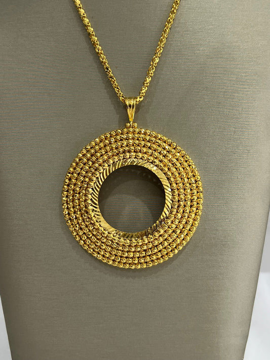 21k Gold Himo Khamasiah Coin Frame  Pendant