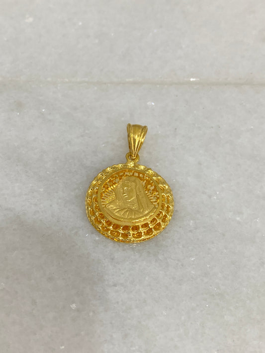 21k Gold Mother Mary Pendant